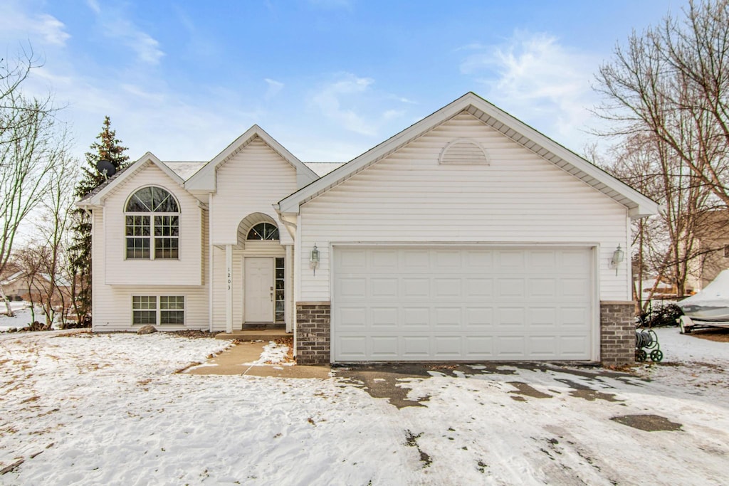 bi-level home with a garage