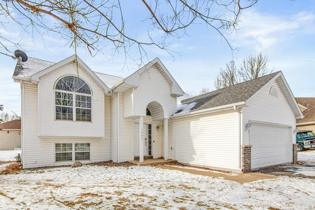 raised ranch with a garage