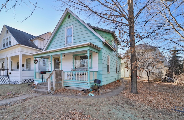 bungalow featuring a porch