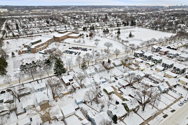 view of snowy aerial view