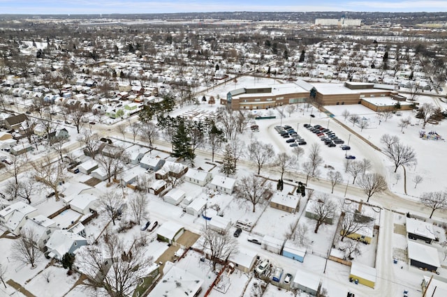 view of snowy aerial view