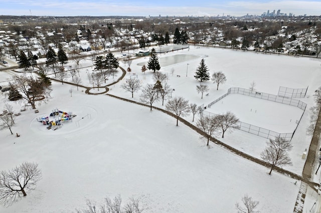 view of snowy aerial view