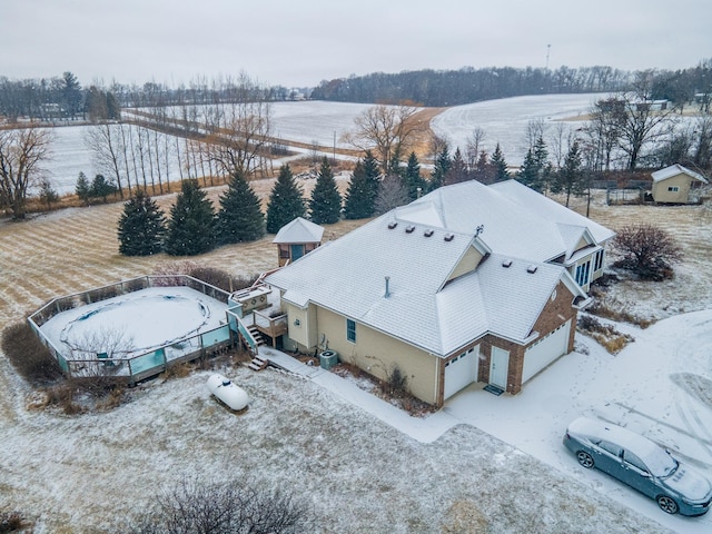 view of snowy aerial view