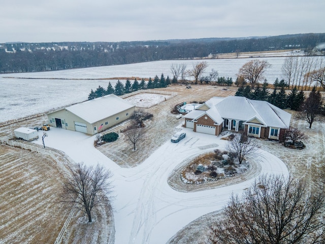 view of snowy aerial view