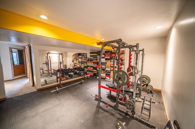 62539 185th Ave, Dodge Center, MN 55927 - exercise room with recessed lighting and baseboards