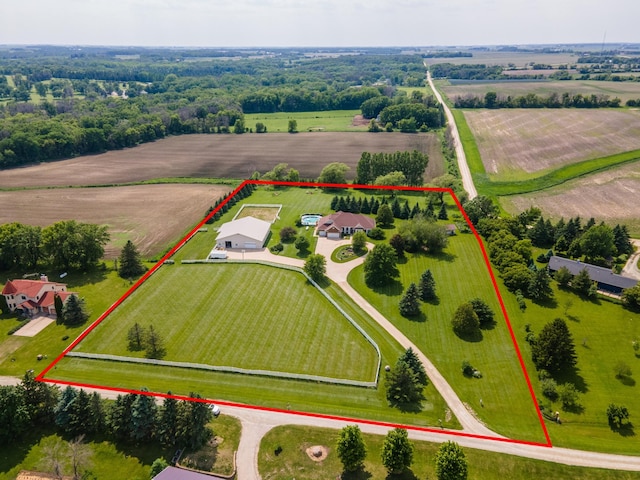 62539 185th Ave, Dodge Center, MN 55927 - overview of rural landscape featuring large plots for crops and property parcel outlined