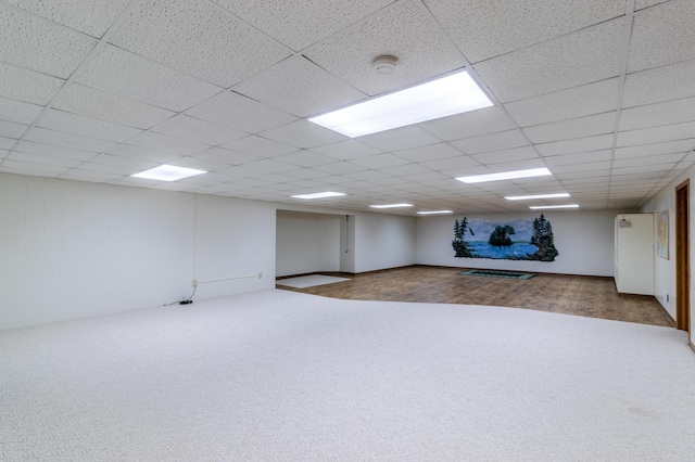 basement with a drop ceiling