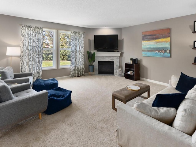 living room with carpet flooring