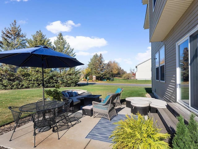 view of patio / terrace featuring an outdoor living space