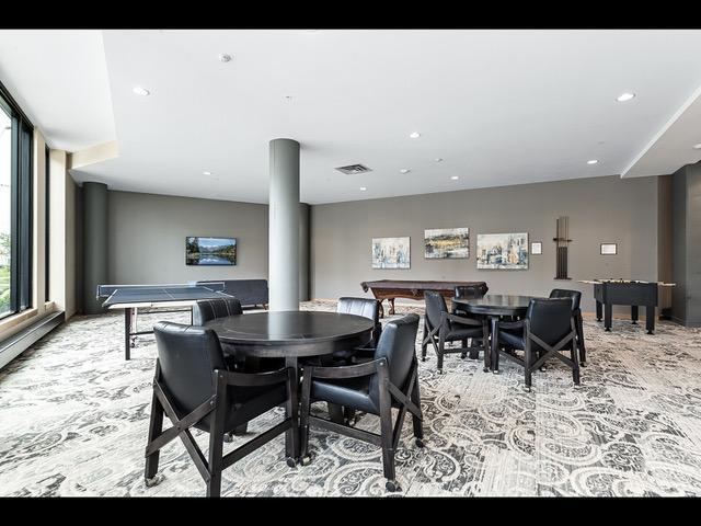 dining room with billiards