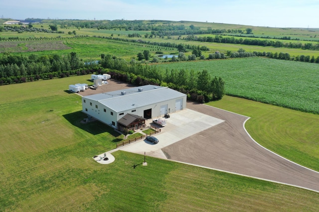 drone / aerial view featuring a rural view