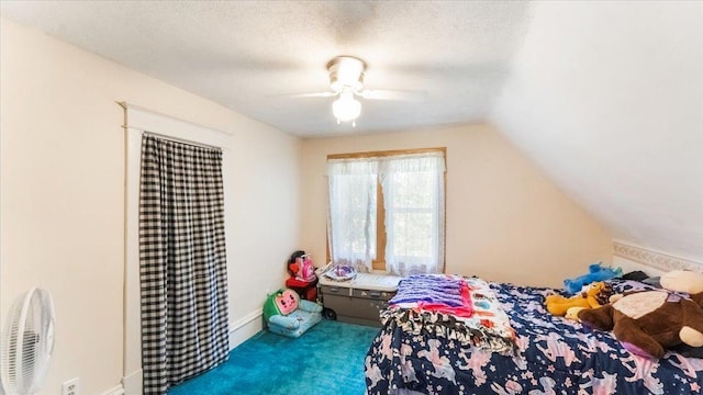 205 Broadway St SE, Isanti, MN 55040 - carpeted bedroom featuring lofted ceiling and ceiling fan