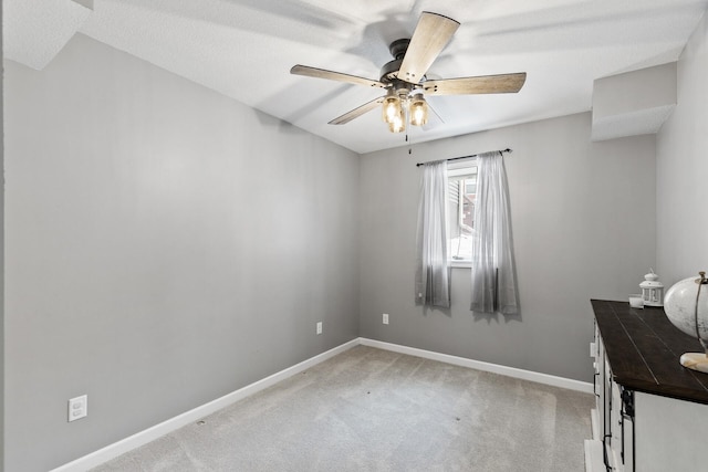 interior space featuring ceiling fan