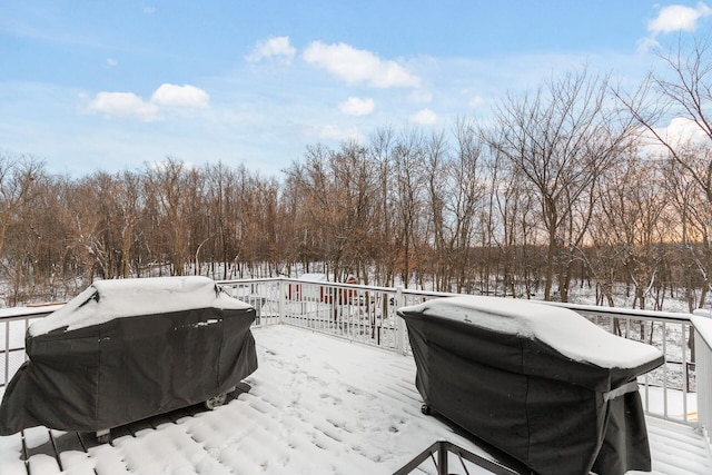 view of yard layered in snow