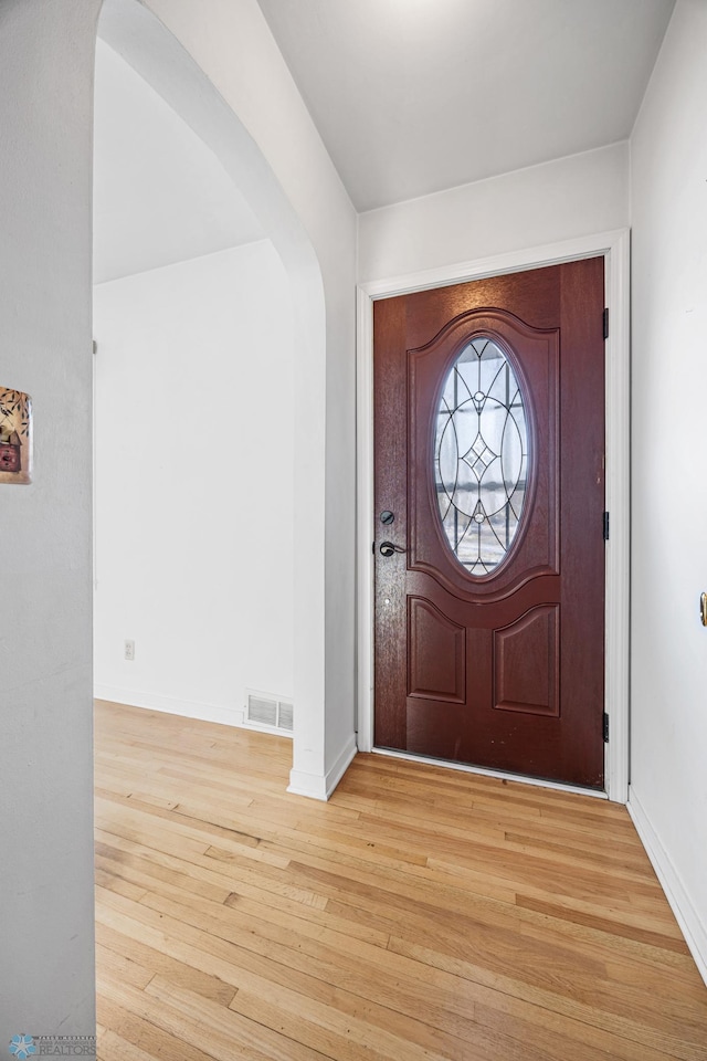 entrance foyer featuring light hardwood / wood-style flooring