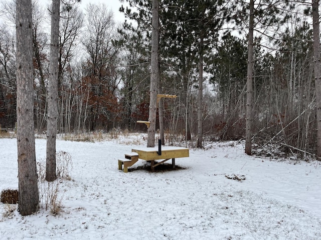 view of snowy yard