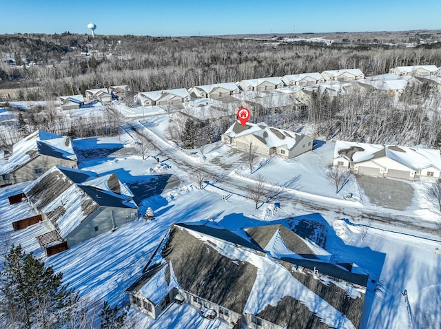 view of snowy aerial view