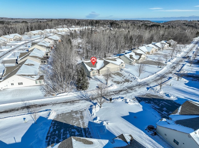 view of snowy aerial view