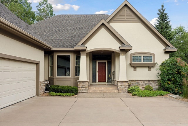 view of front of home featuring a garage