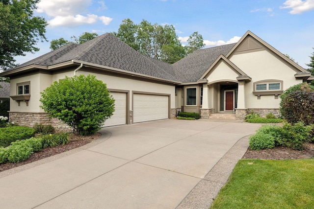 view of front of house with a garage