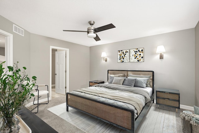 bedroom with ceiling fan