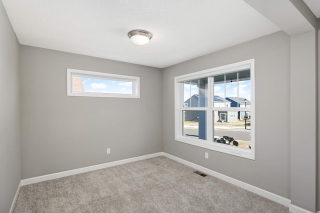 spare room with light colored carpet