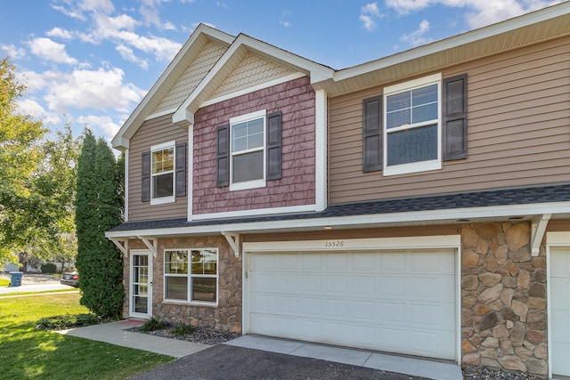 craftsman inspired home featuring a garage