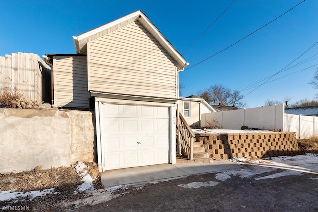 view of garage