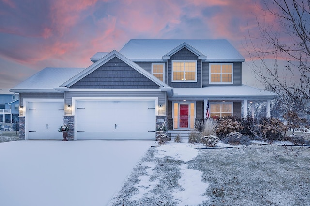 view of front of property featuring a garage