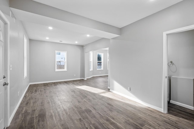 interior space featuring dark hardwood / wood-style flooring