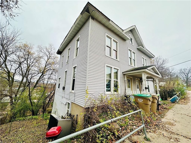 view of home's exterior with covered porch