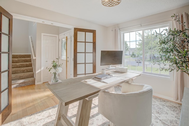 office featuring light hardwood / wood-style floors