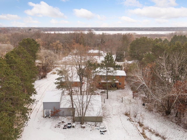 view of snowy aerial view