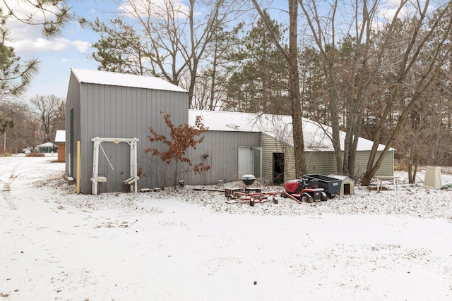 view of snow covered structure