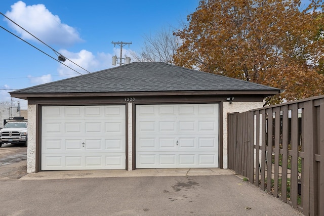 view of garage