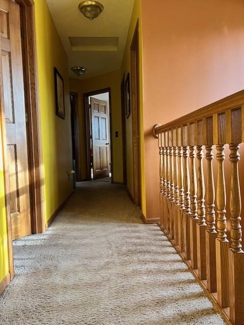 hallway with light carpet