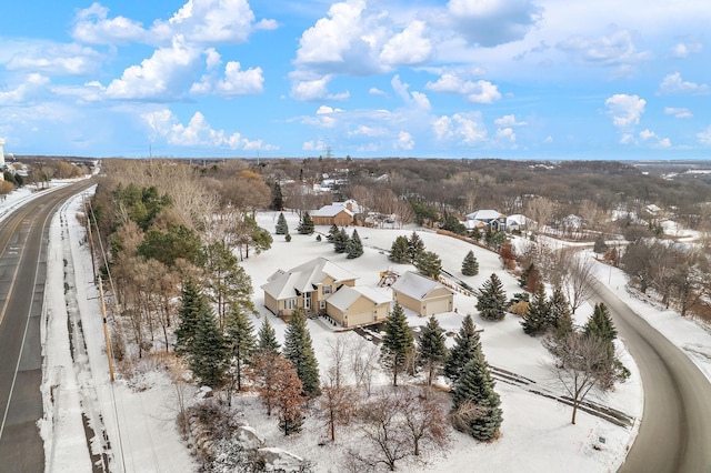 view of snowy aerial view