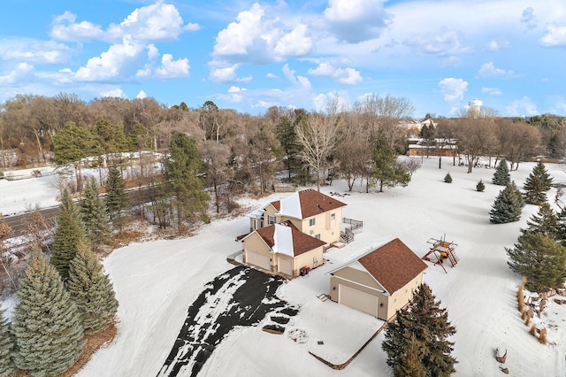 view of snowy aerial view