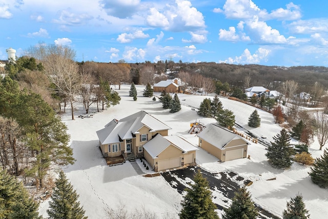 view of snowy aerial view