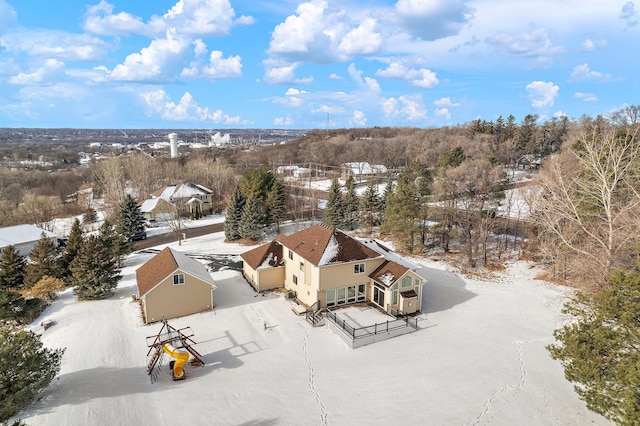 view of snowy aerial view