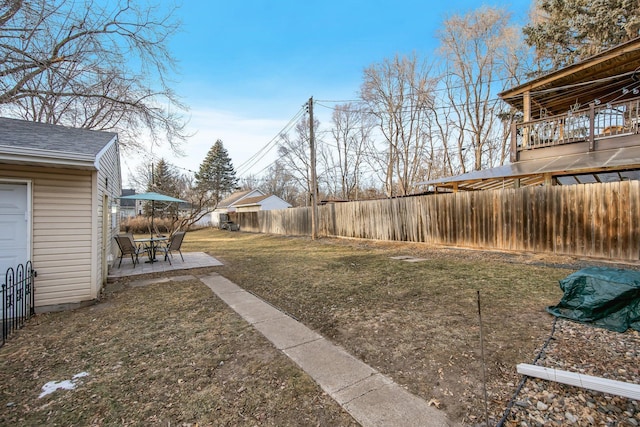 view of yard featuring a patio area