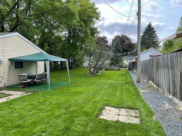 view of yard featuring a gazebo