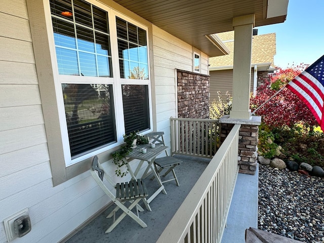 balcony with covered porch