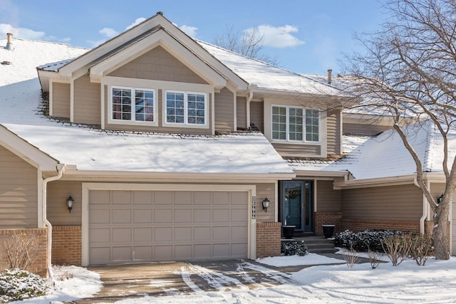 view of front of property featuring a garage