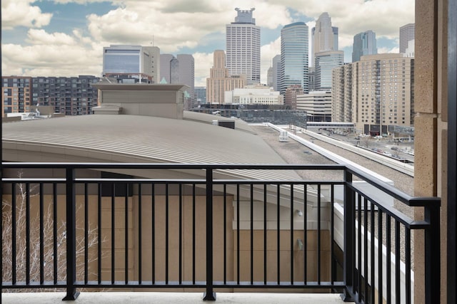 balcony featuring a view of city