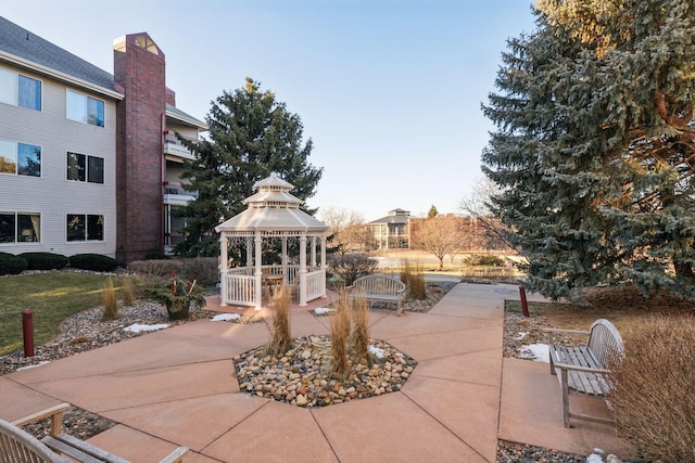 view of community featuring a gazebo