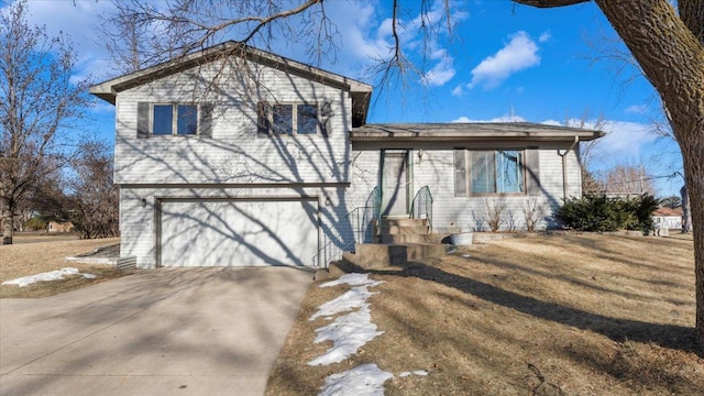 split level home with a garage