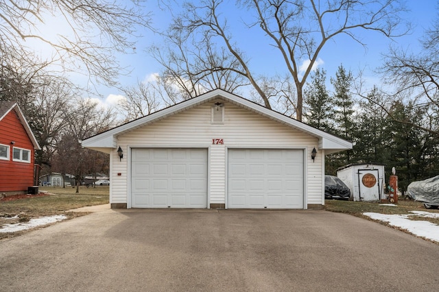 view of garage