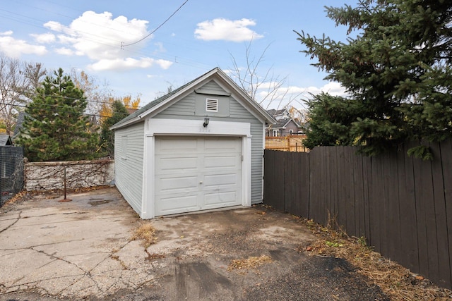 view of garage