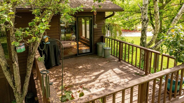 view of wooden deck